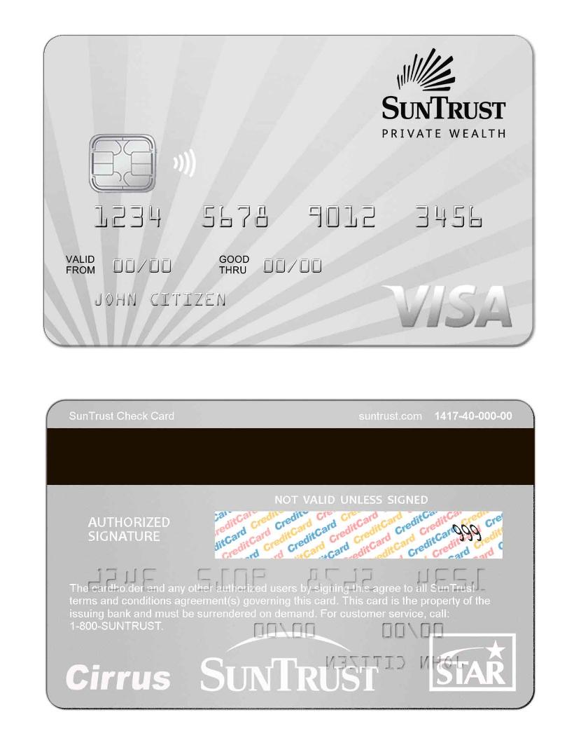 USA SunTrust bank visa card